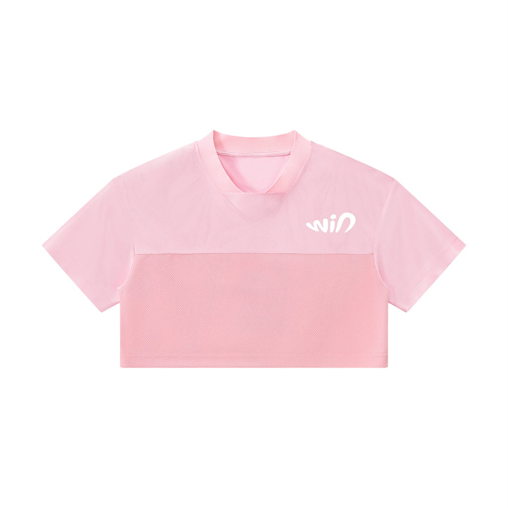 WIN Cropped Paneled V-Neck Jersey