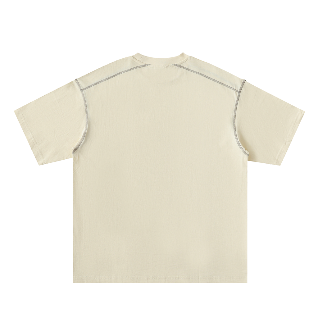 Oversized Contrast-Stitched Cotton Tee
