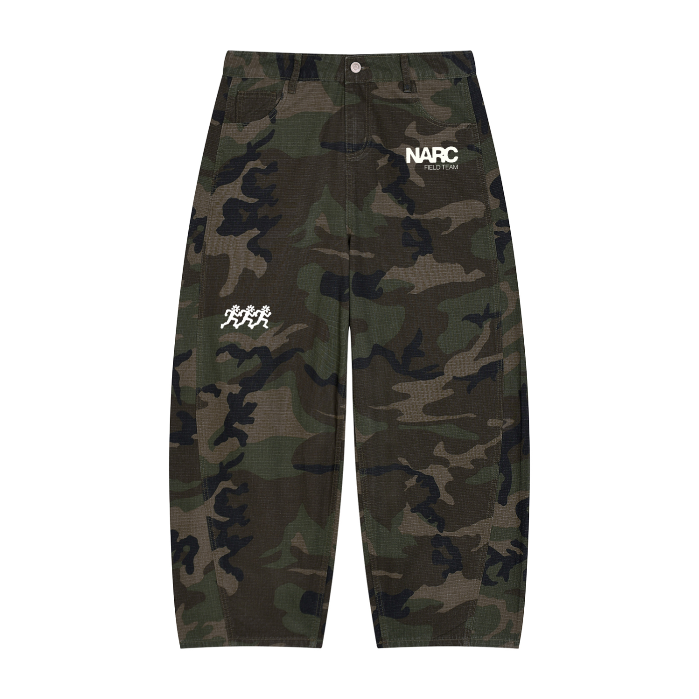 Men’s Camo Barrel Leg Cargo Pants