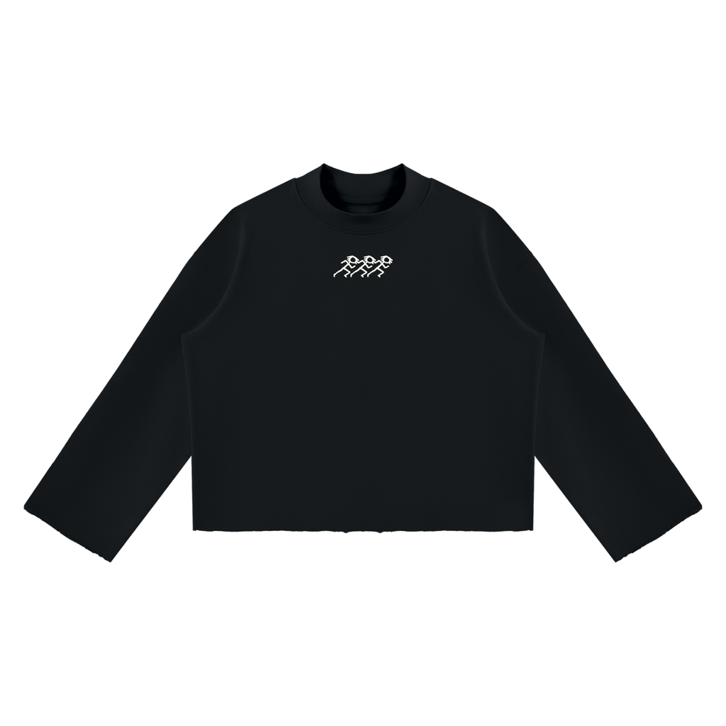 NARC Mock Neck Raw Boxy Sweatshirt
