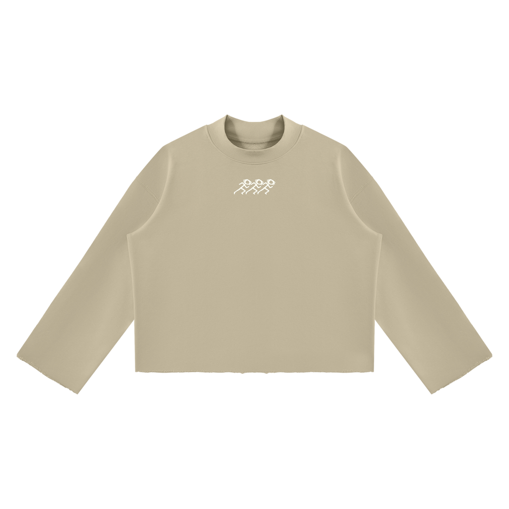 NARC Mock Neck Raw Boxy Sweatshirt