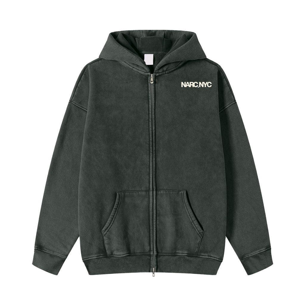 Snow Washed Zip-Up Hoodie