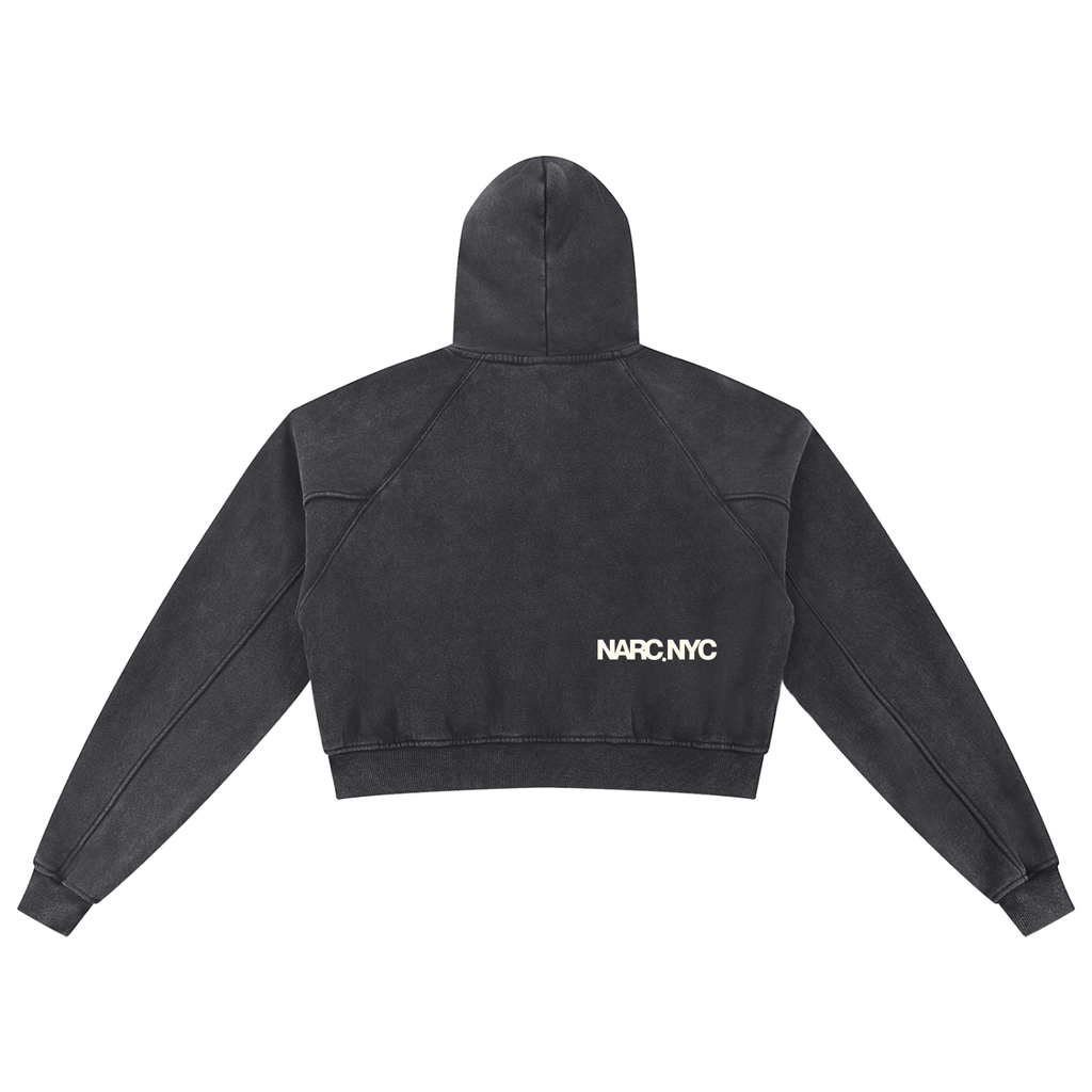 Snow Washed Cropped Hoodie