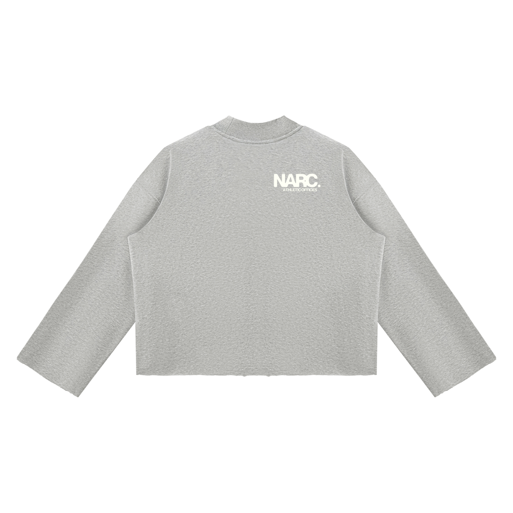 NARC Mock Neck Raw Boxy Sweatshirt