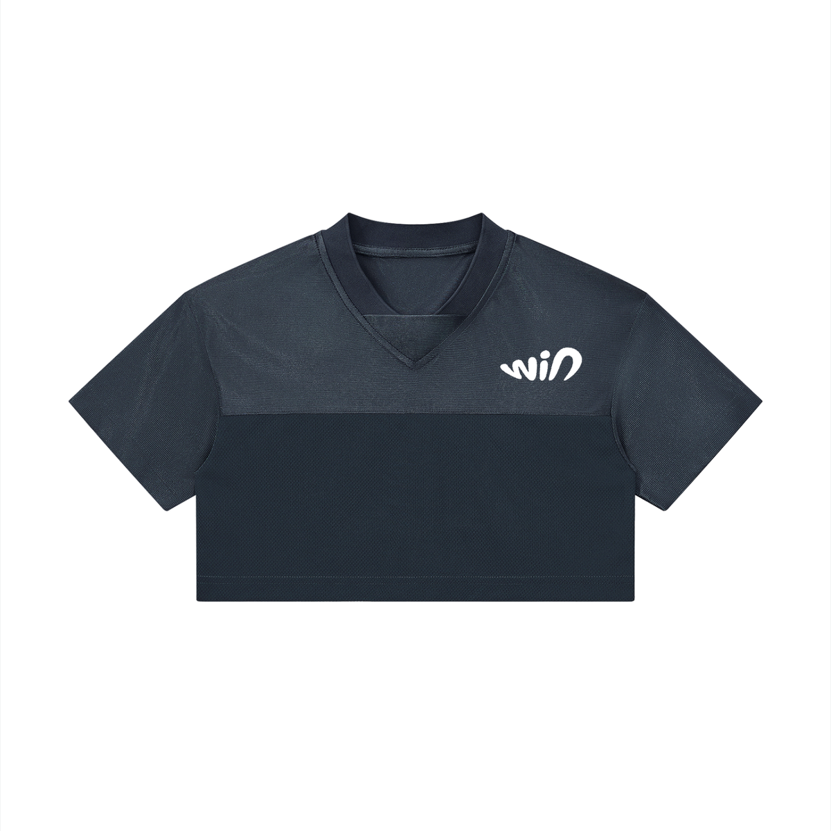 WIN Cropped Paneled V-Neck Jersey