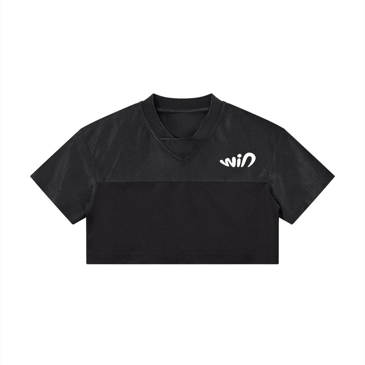 WIN Cropped Paneled V-Neck Jersey