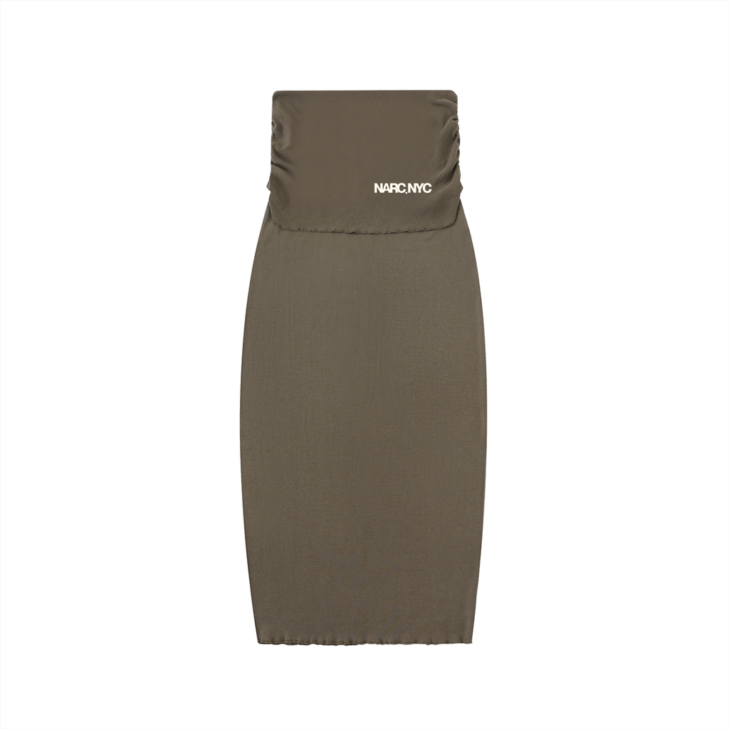 Dyed Washed Straight Hip-Hugging Slim Maxi Skirt