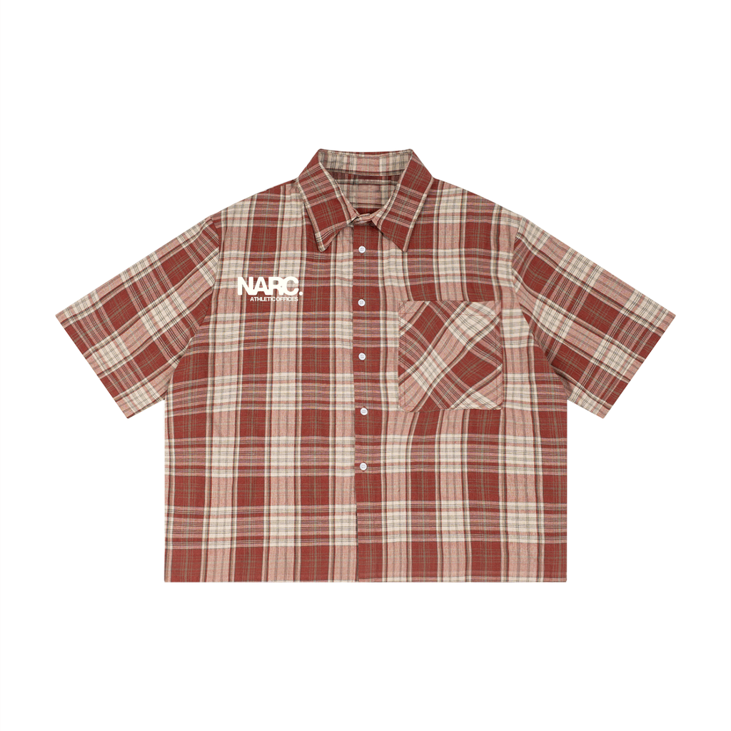NARC ATHLETICS OFFICE PLAID BUTTON UP