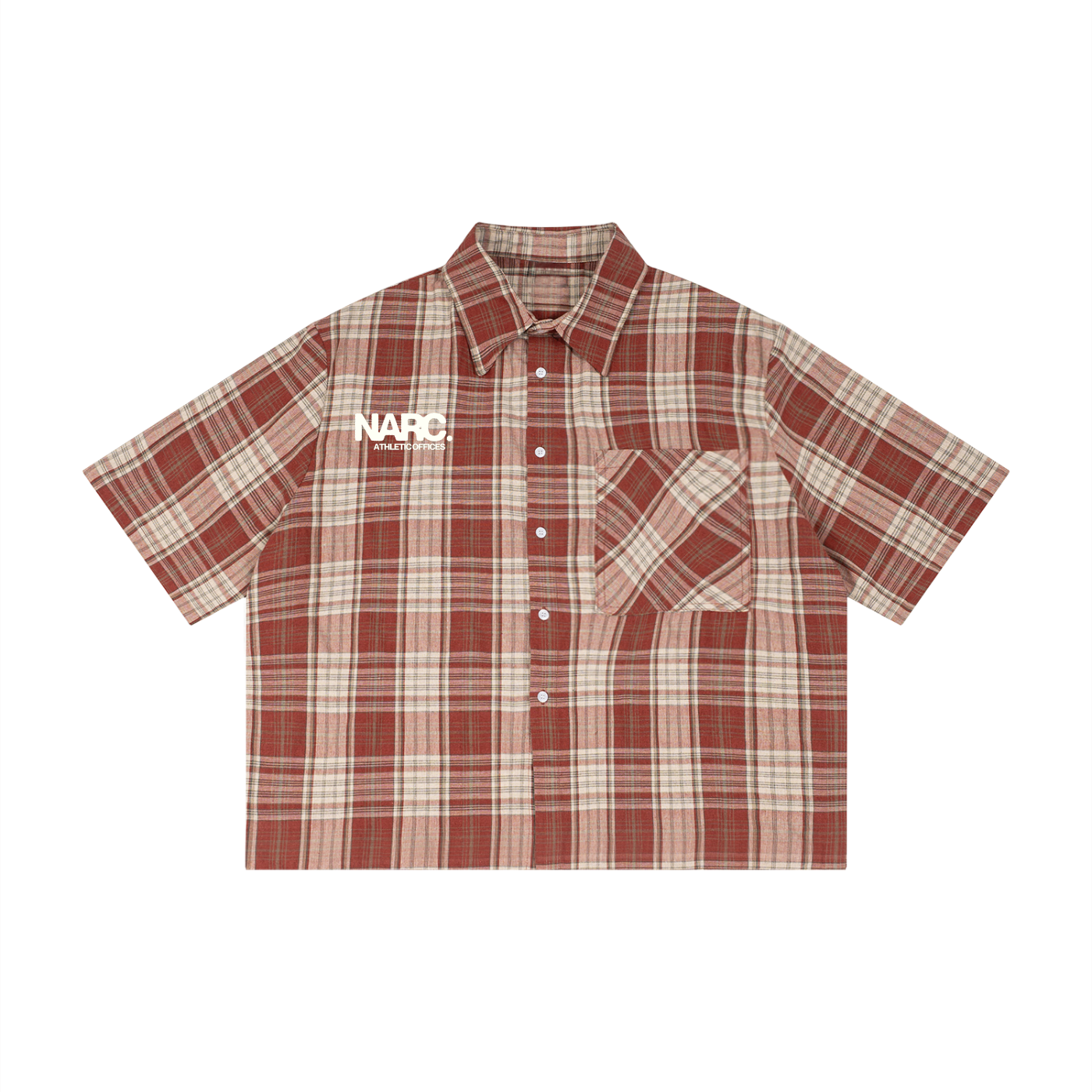 NARC ATHLETICS OFFICE PLAID BUTTON UP