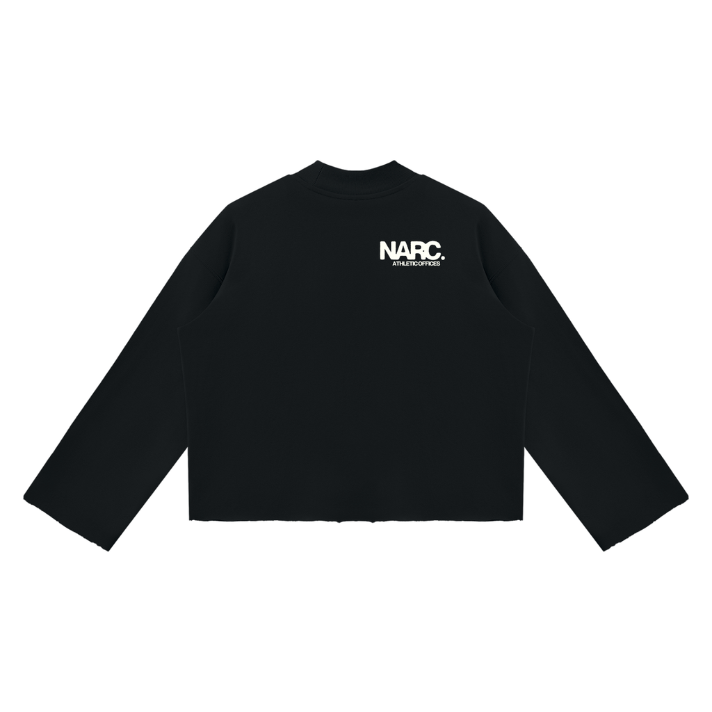 NARC Mock Neck Raw Boxy Sweatshirt