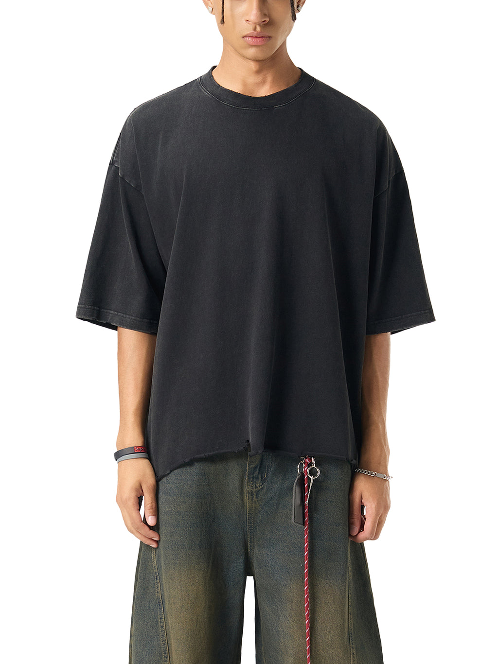 Snow Wash Raw-Hem Boxy T-shirt